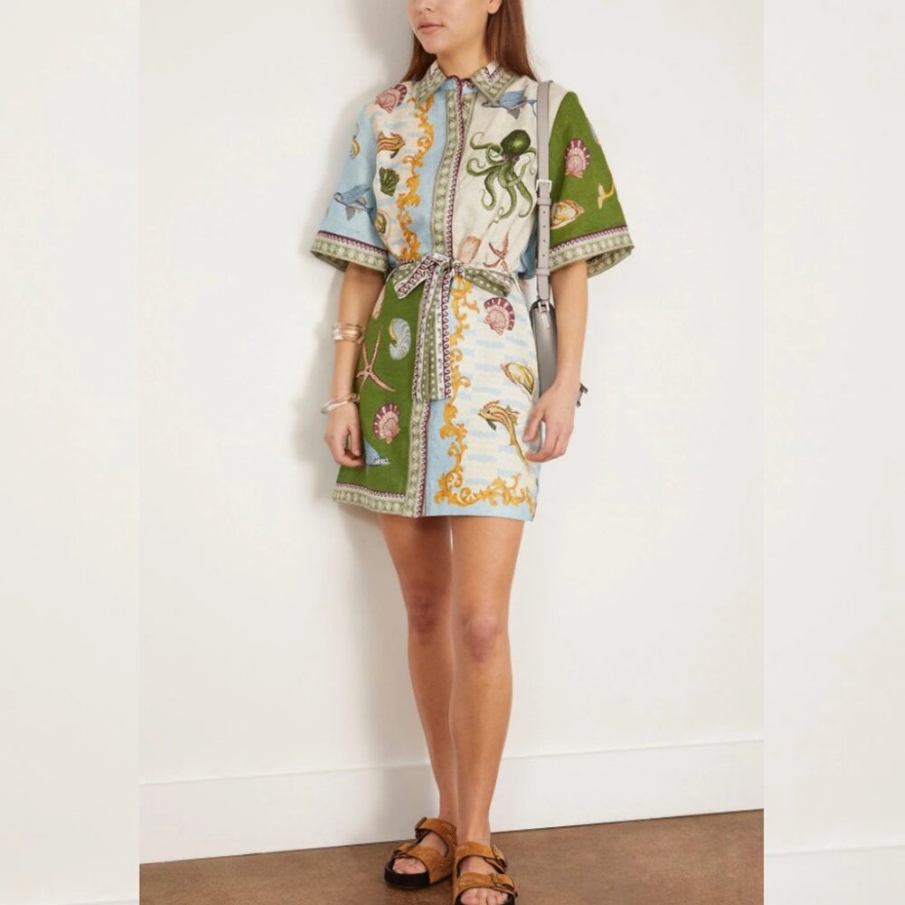 Alemais Women’s Blue and Green Octopus Dress
